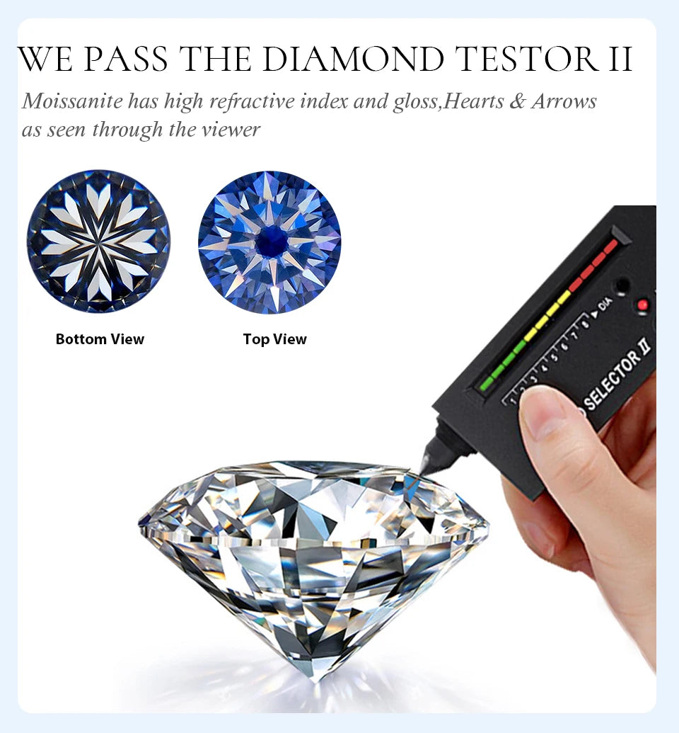 GRA Luxury 1ct D Color Twisted Arm Classic 6 Prong Shiny Moissanite Diamond Rings for Women 925 Sterling Silver Fine Jewelry