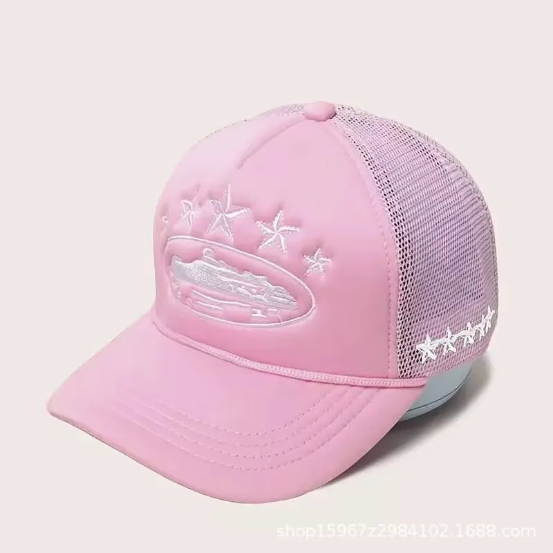 Unisex CRTZ Men Women Cap Pentagram Embroidery Baseball Net Caps Spring Summer Outdoor Adjustable Casual Hats Sunscreen Hat