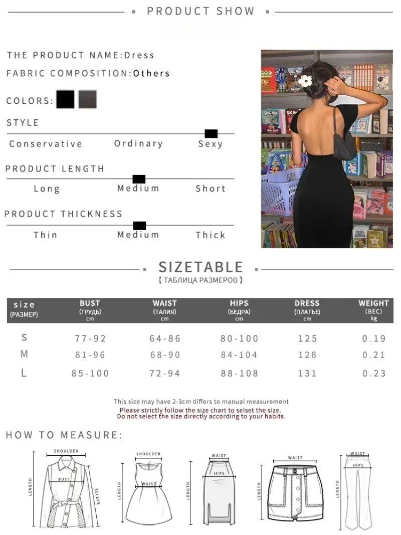 Women Solid Sexy Backless Maxi Dress Women Elegant Elastic Slim Short Sleeve Long Dresses Female Bodycon Streetwear Clothing