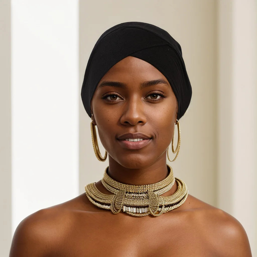 Women Stretchy Turban Modal Jersey Inner Hijab Muslim Hat Solid Color Tube Cap Islamic Under Scarf Headwrap Bonnet Arab Headband