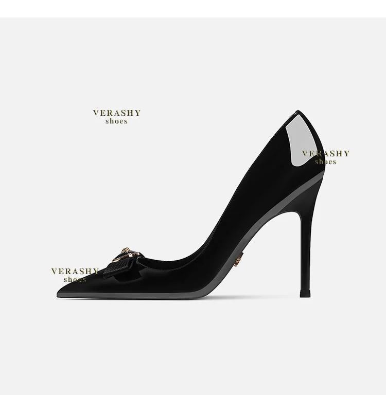 High Heels Women's Thin Heels Pointed French Temperament Bow Light Mouth Single Shoes Women