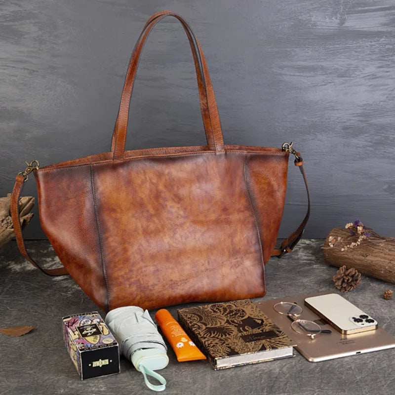 MOTAORA New Cowhide Large Capacity Shoulder Bag For Women Genuine Leather Crossbody Tote Bags Luxury Casual Solid Handbag Purse