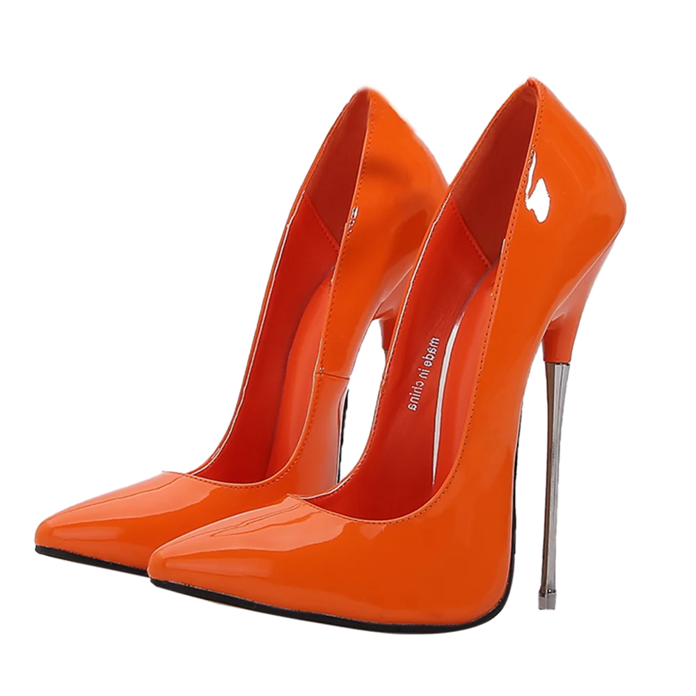 16cm Extreme High Heels All Red Stilettos Sexy Women Black Pumps Fetish Silver Model Party Unisex Shoes Crossdresser Plus Size46