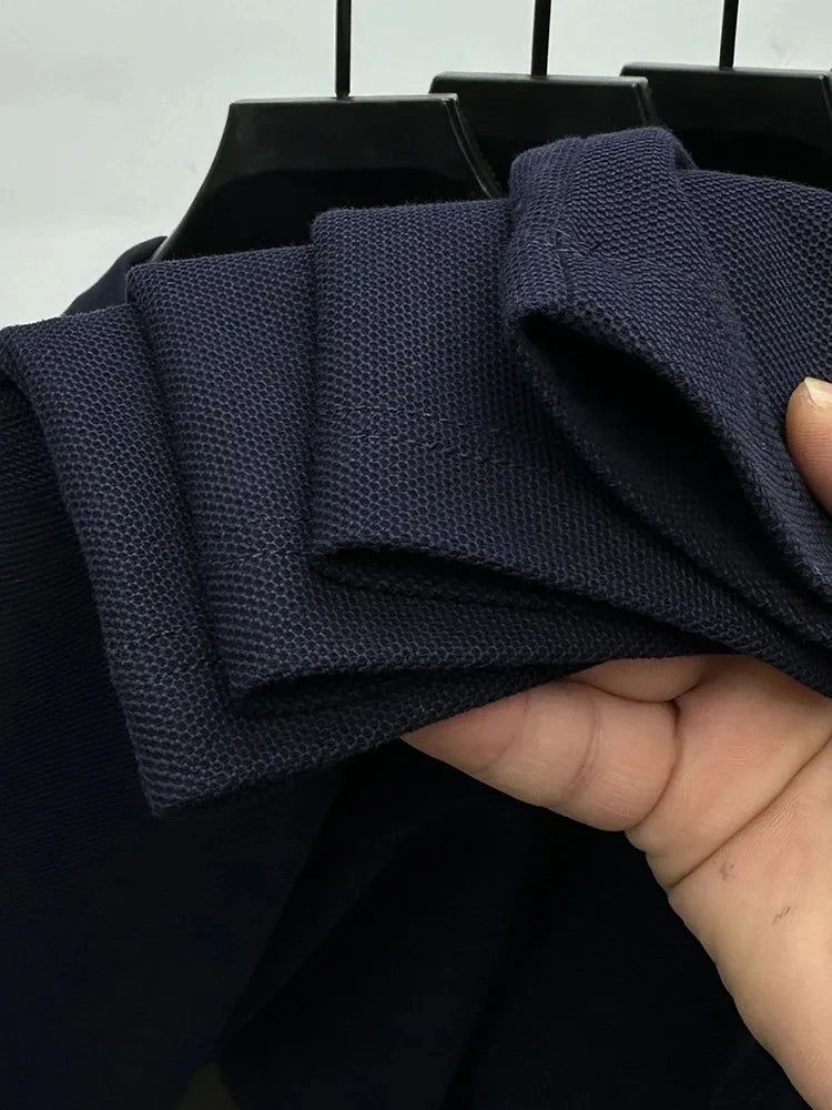 High end brand embroidered men's short sleeve half zip polo shirt short sleeve summer breathable business casual Paul T-shirt