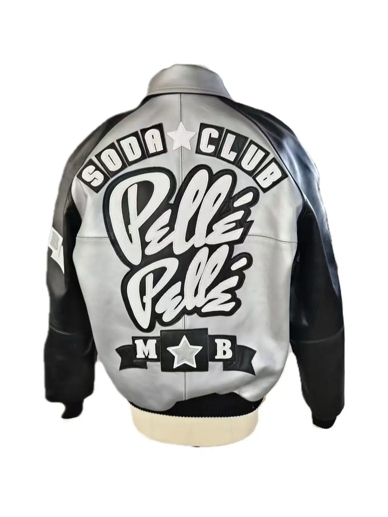 2025 Spring New Classic Soda Club Plush Jacket Europe Imported Lamb Skin Jacket Double Leather Embroidered Men's Leather Coat