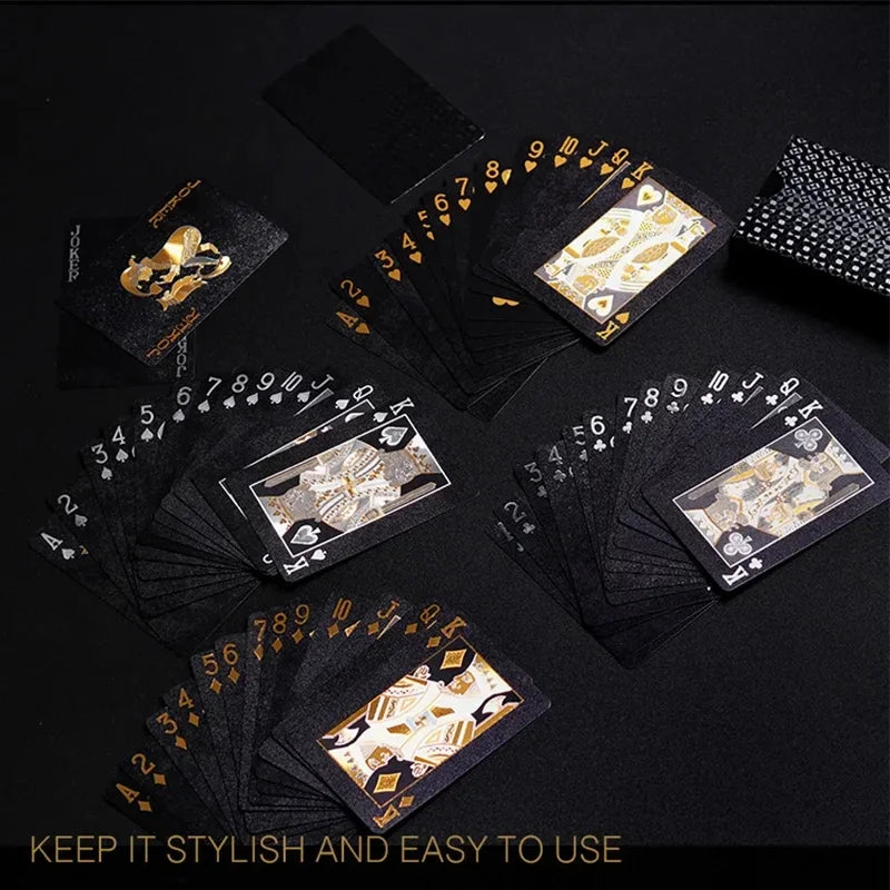 Black Golden Silver Skull Playing Card Game Card Group Waterproof Poker Suit Magic Dmagic Package Board Game Gift Collection