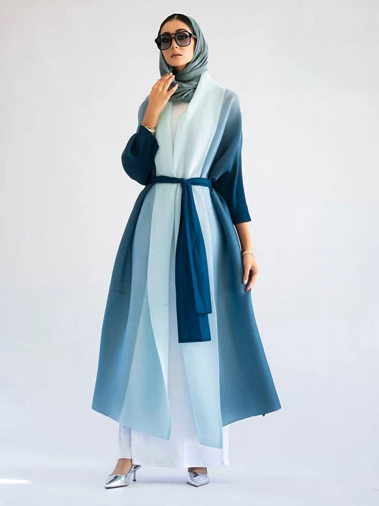 Arabic Clothes Woman Luxury Causal Print Long Coat For Muslim Women Abaya Butterfly Dubai Ramadan 2025 Femme Plus Size Clothing