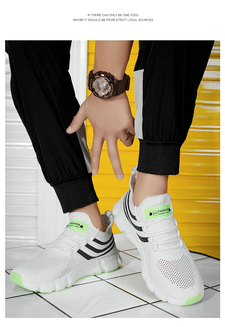 New Men's Sneakers Thick Sole Comfortable Casual Shoes Men Breathable Running Shoes Summer Man Tennis Shoes Large Size Men Shoe