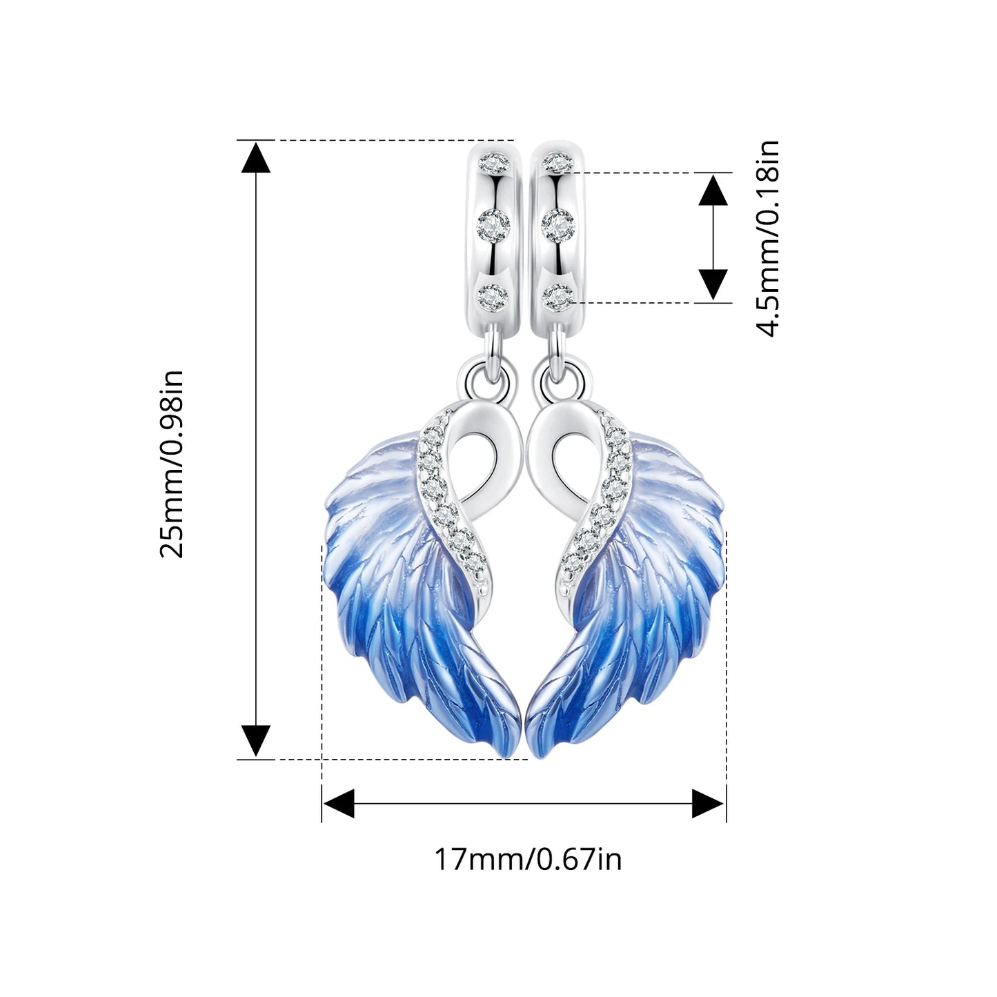 Bamoer  925 Sterling Silver Phoenix Pendant Dragon Charms Enamel Process Plated Platinuma Fit Women DIY Bracelet Fine Jewelry