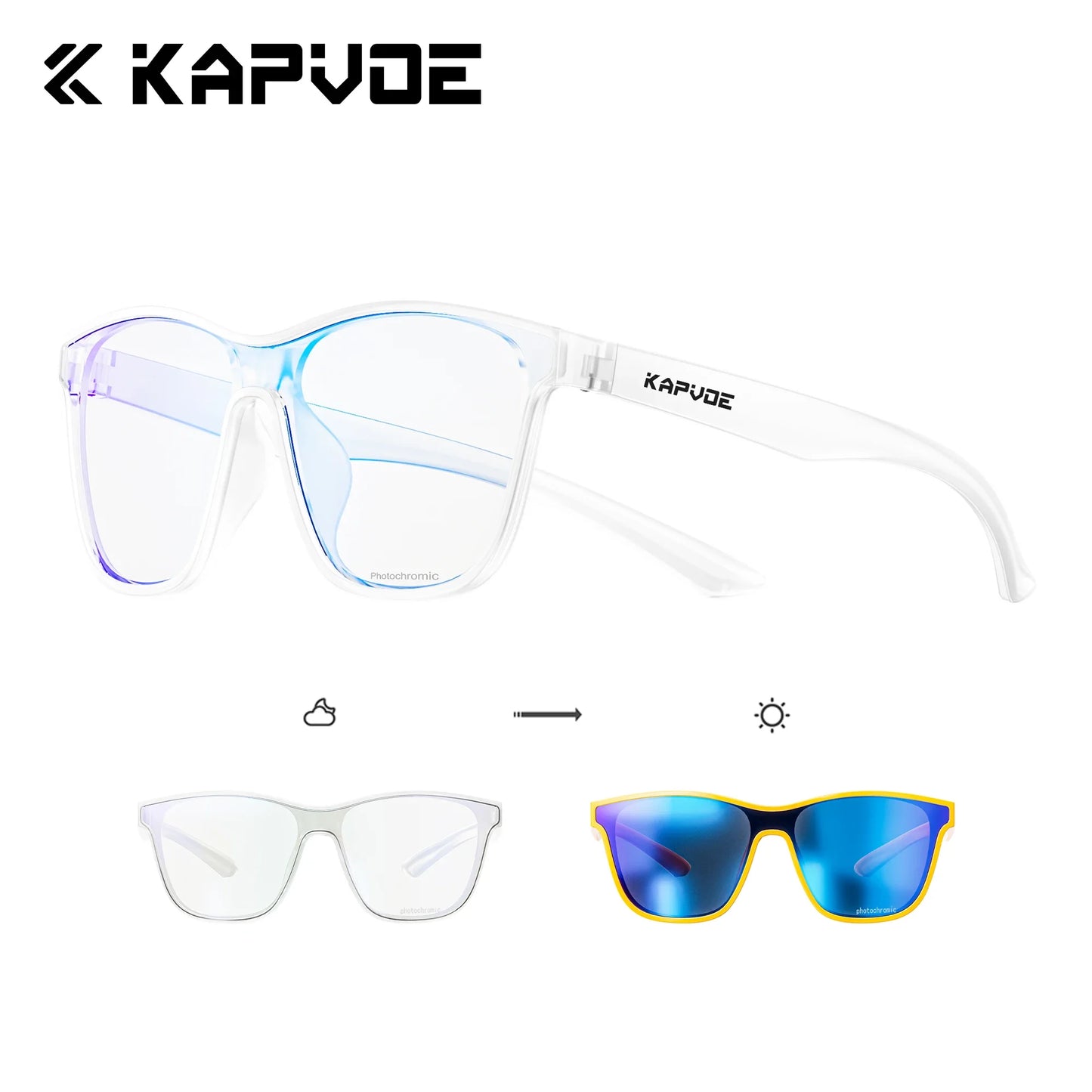 Kapvoe Photochromic Polarized Sunglasses For Men And Women Driving Glasses Glasses Sports Glasses Running Lightweigh Glasses