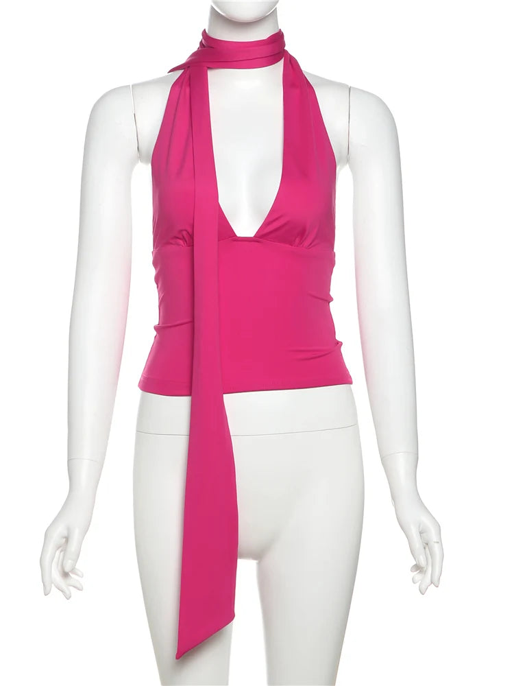Backless Irregular Scarf Tank Top – Sexy Summer Streetwear Vest