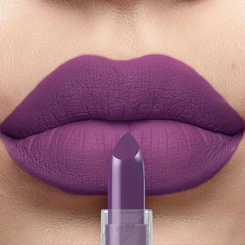 Matte Purple Lip Gloss Moisturizing Matte Glamor Non-stick Cup High Pigmented Lipsticks For Cosplay Party Makeup Cosmetics