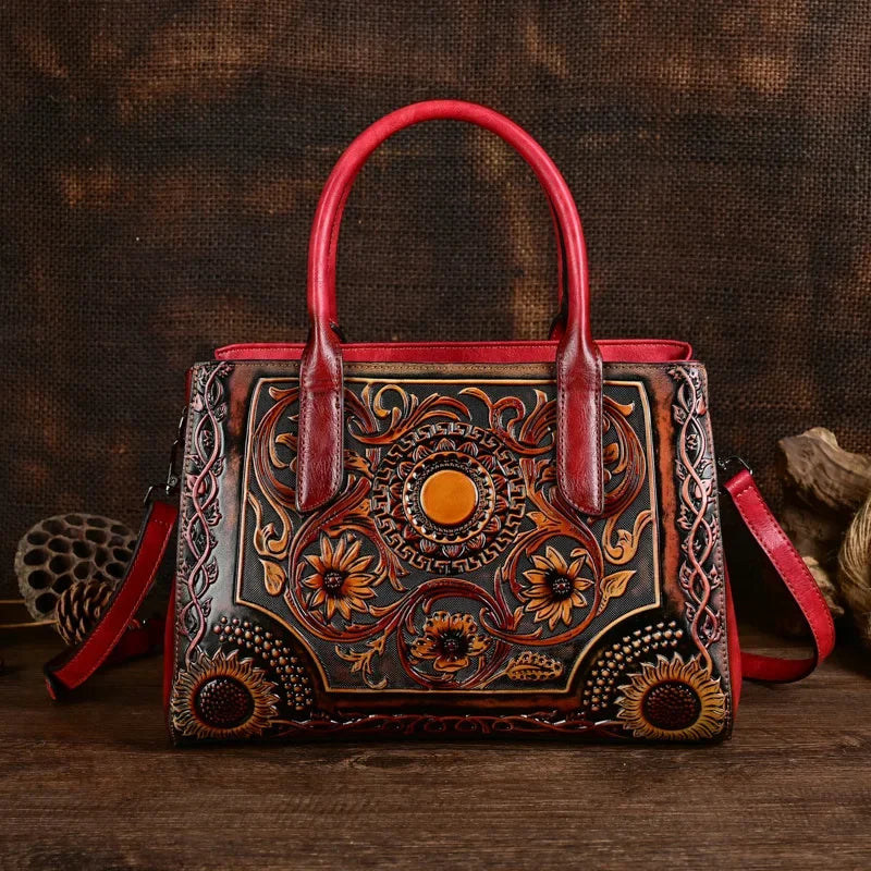 MOTAORA Embossed Luxury Designer Leather Bags Women's Handbags Trend 2025 New Handmade Vintage Handbag Women Shoulder Bag Female