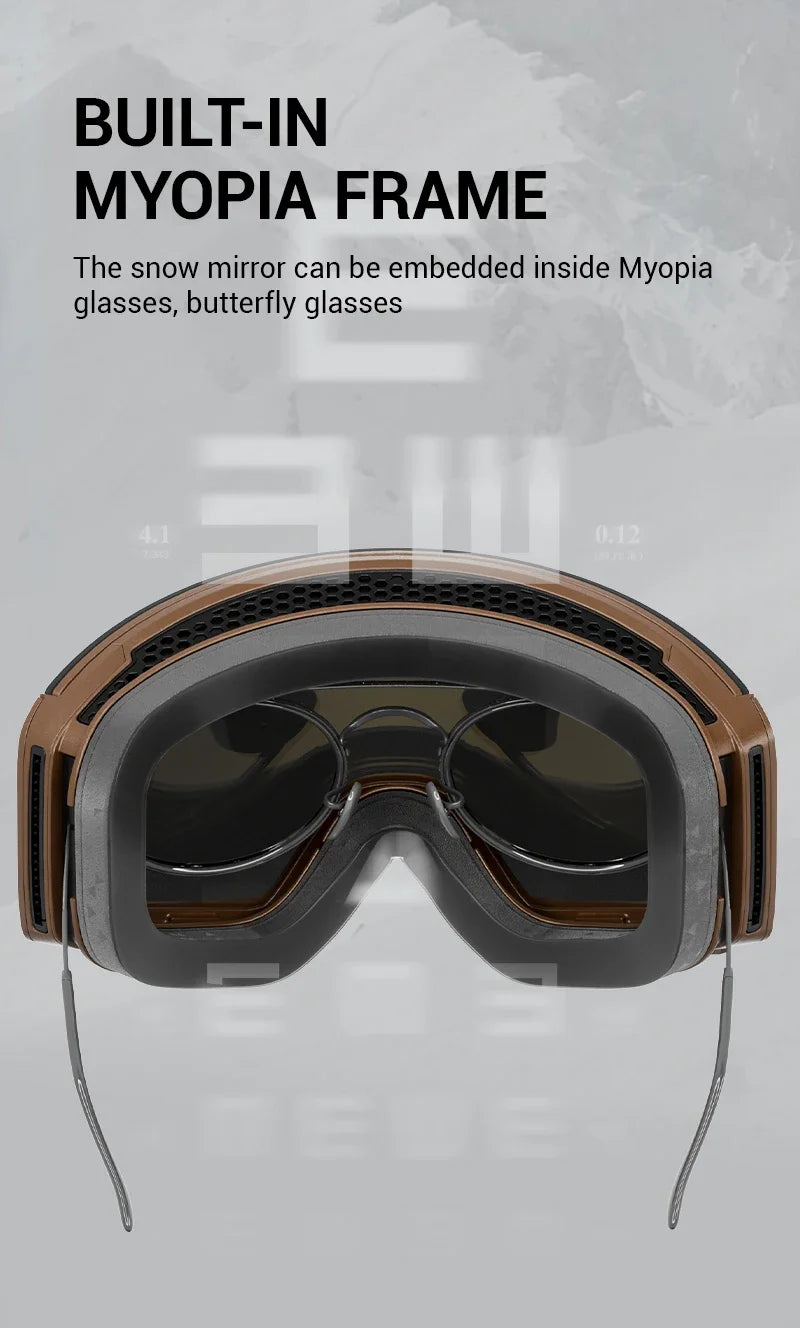 KAPVOE Winter Outdoor Ski Goggles Double Magnet Adsorpt Layers UV400 Anti-fog Coatings Snowmobile Snowboard Skiing Men Women
