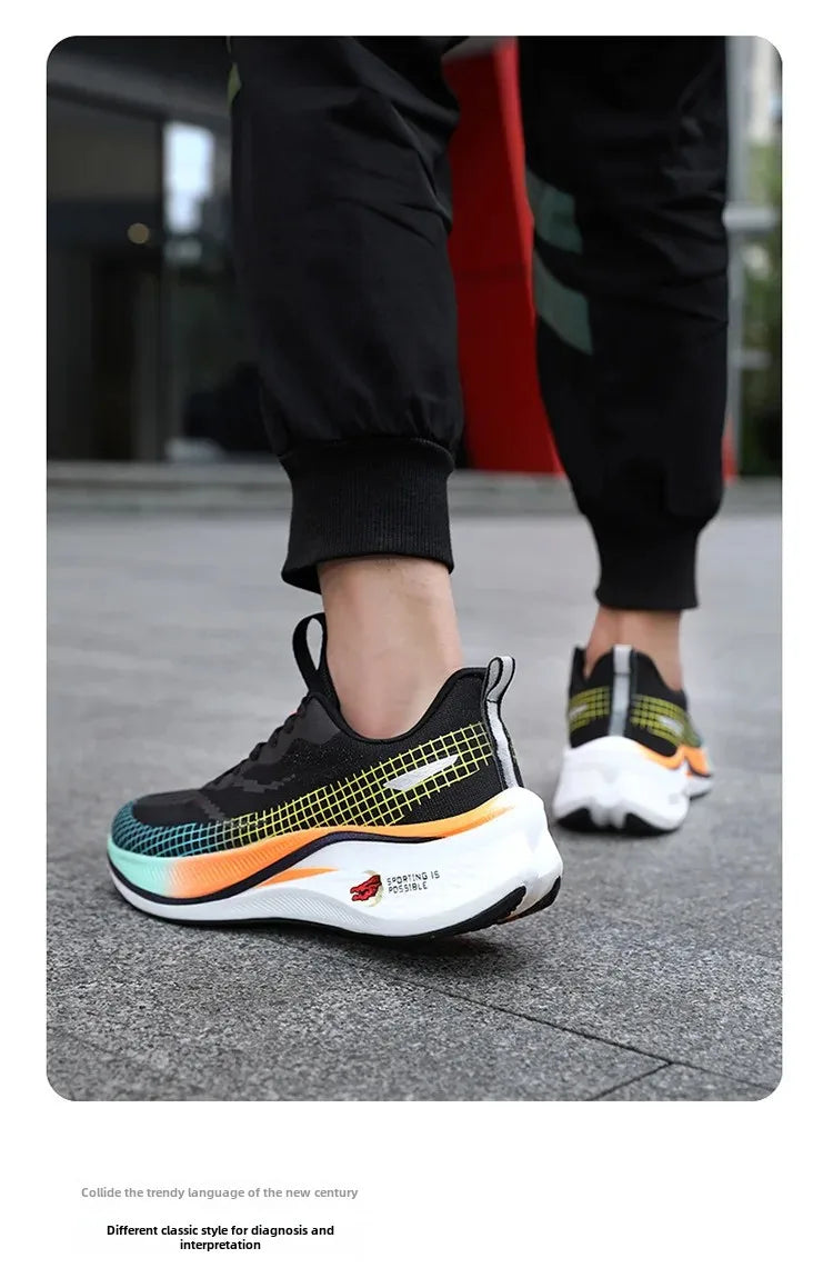 New Red Rabbit 7 Couple Carbon Board Mesh Breathable Sports Shoes Elderly Trendy Shoes Men's Casual Running Shoes Summer EVA Upp
