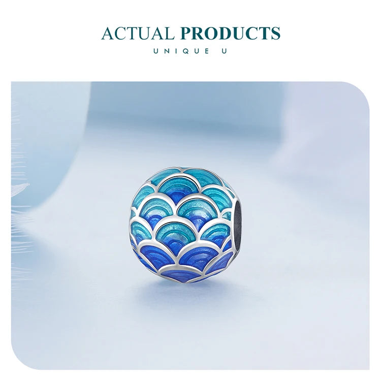 Bamoer  925 Sterling Silver Phoenix Pendant Dragon Charms Enamel Process Plated Platinuma Fit Women DIY Bracelet Fine Jewelry