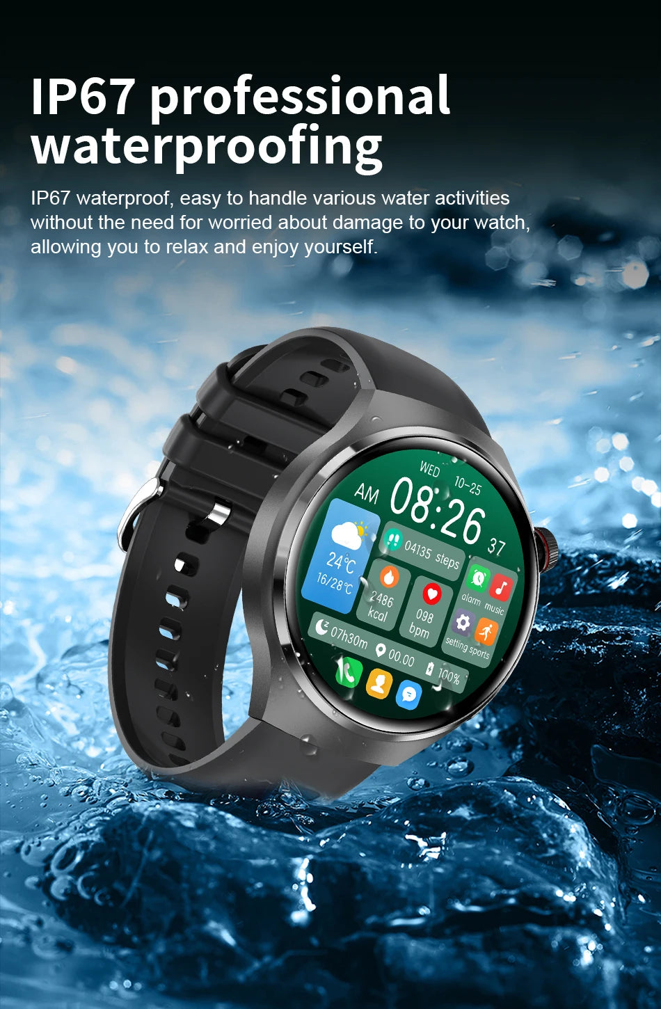 LIGE New Smart Watch Men 1.52 inch Full touch Screen  Bluetooth Call Heart Rate Waterproof Men SmartWatch For GPS Sport Tracker