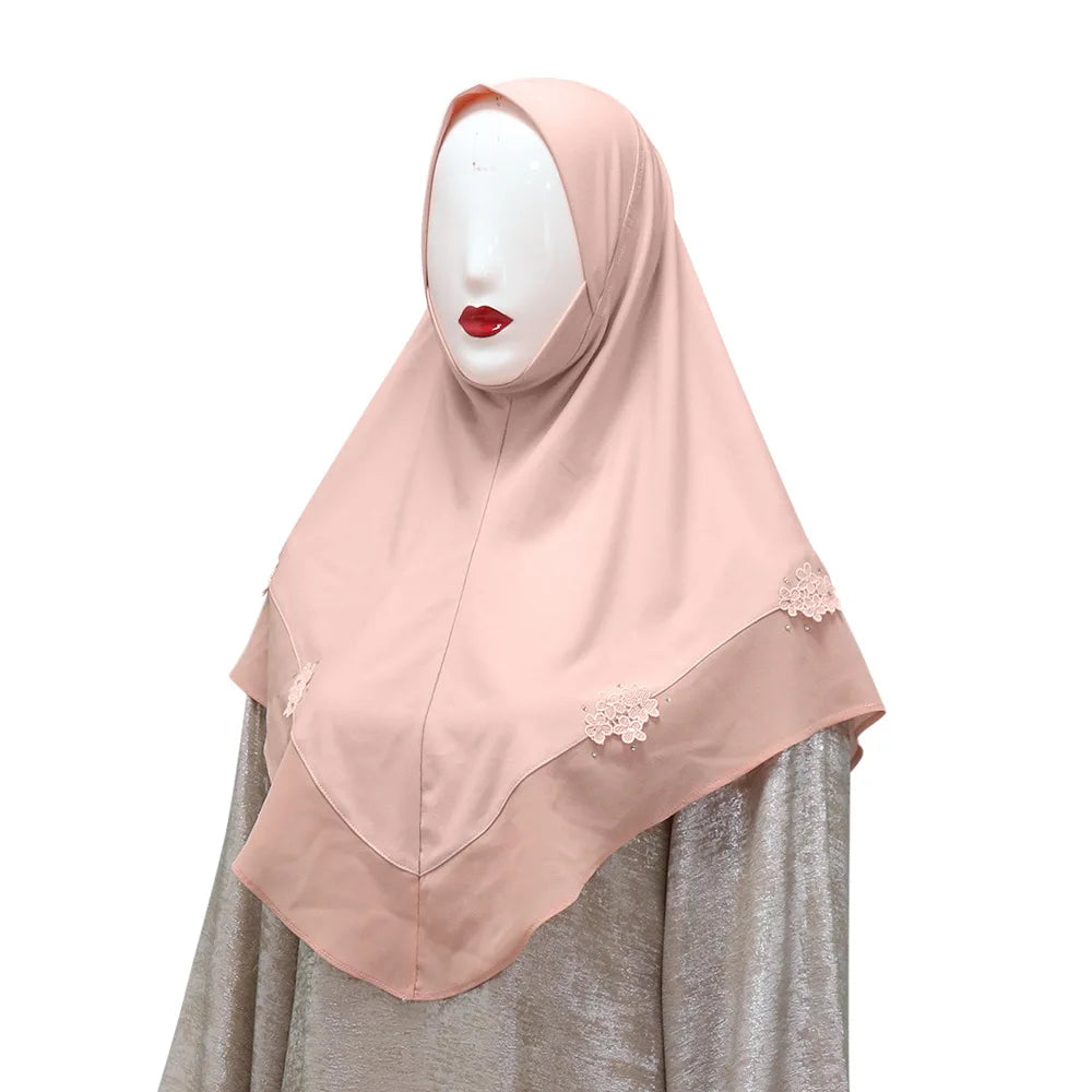 Elegant Instant Hijab Headwrap for Muslim Women Hijab Shawl Islamic Scarves Easy to Wear Ramadan Eid Arab Hijab Turban Cap