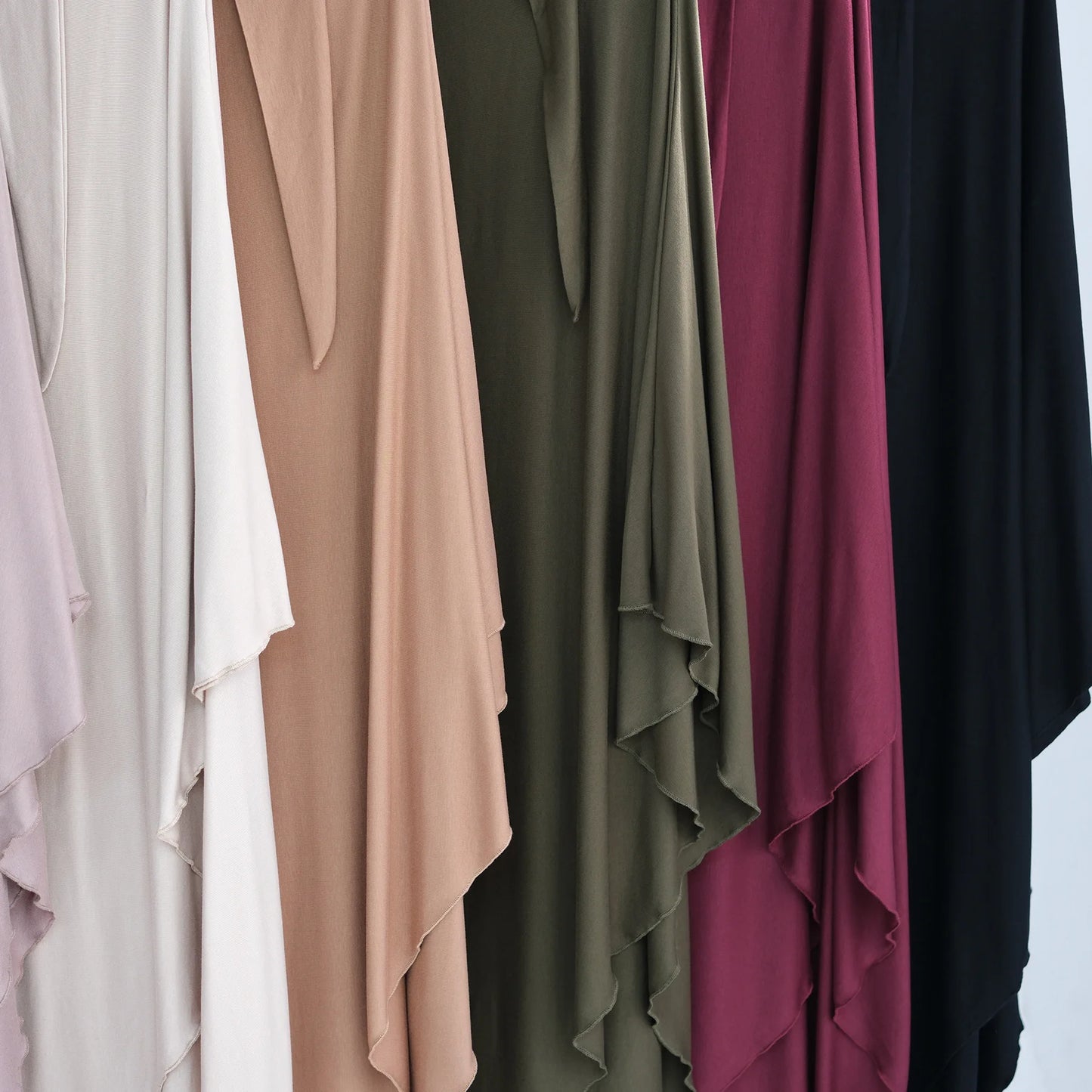 Modal Cotton Khimar Ramadan Hijab Solid Color Long Headscarf Muslim Women Long Khimar Islam Clothing Woman Solid Color Hijabs