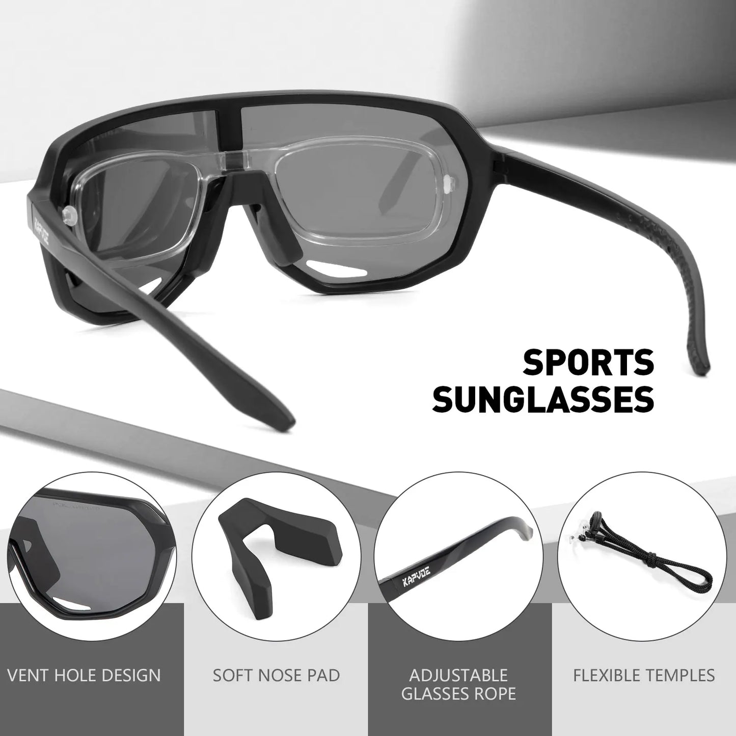 Kapvoe-Photochromic Cycling Sunglasses for Man Driving Bicycle Cycling Glasses Women Road Mountain Bike Outdoor Sport Goggles