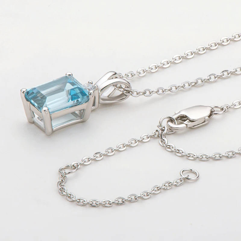 Lnngy Certified 925 Sterling Silver Chain Necklace Irregular Colorful Gemstone Pendant Necklaces for Women Collar Mujer