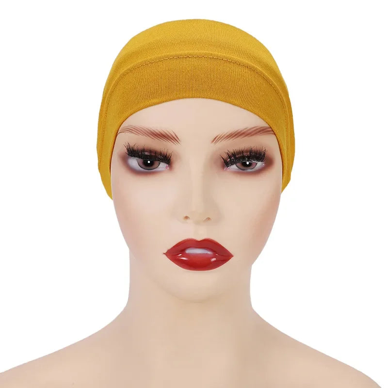 Cotton Muslim Underscarf Inner Tube Cap Islamic Eid Prayer Hijab Bottom Hat Headwear Arab  Women Wrap Headscarf Turban