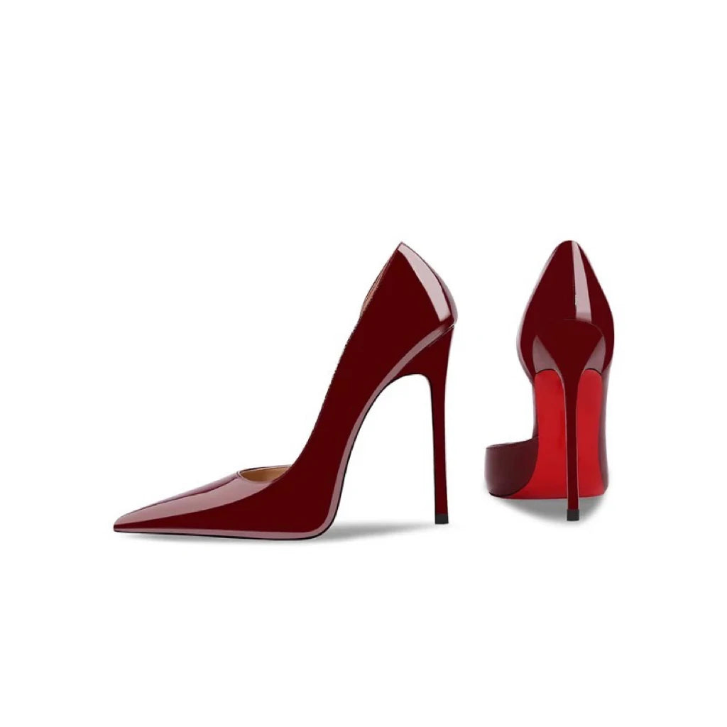 Women's heels 2025 Leather Luxury Pumps Red Bottom High Heels Pointed Toe High Heels Elegant Stiletto Party Ladies Shoes Woman