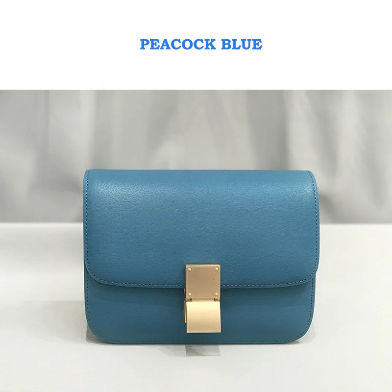 Women Shoulder Bag Female Split Leather Ins Vintage Messenger Lady Small Square Palm Texture Printing Box Flap Underarm Bag 2022