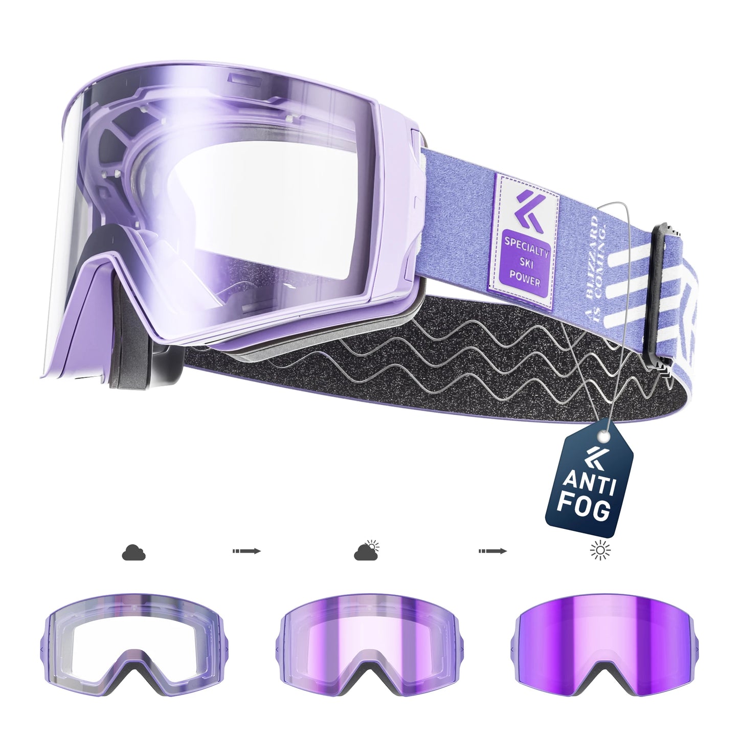 KAPVOE Photochromic Ski Snowboard Mask Goggle Men UV400 Protection Women Glasses Magnetic Attraction Anti-Fog Skiing Goggles