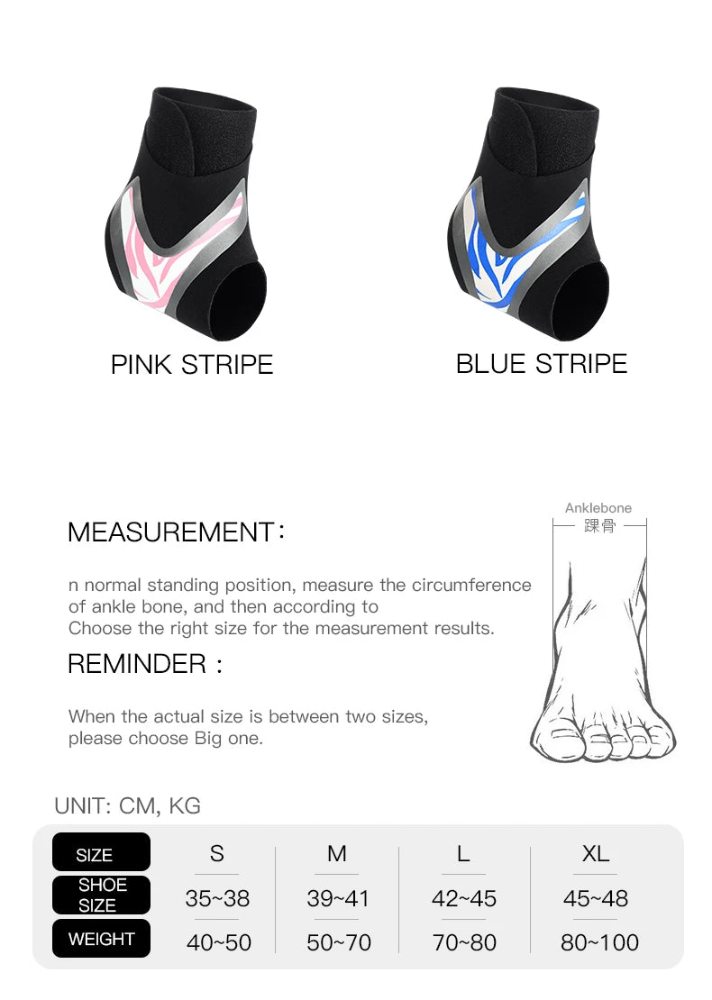 1PC Adjustable Ankle Support Pad Ankle Sleeve Pressure Anti-Spinning Elastic Breathable Support Fitness Sports Safety Prevention
