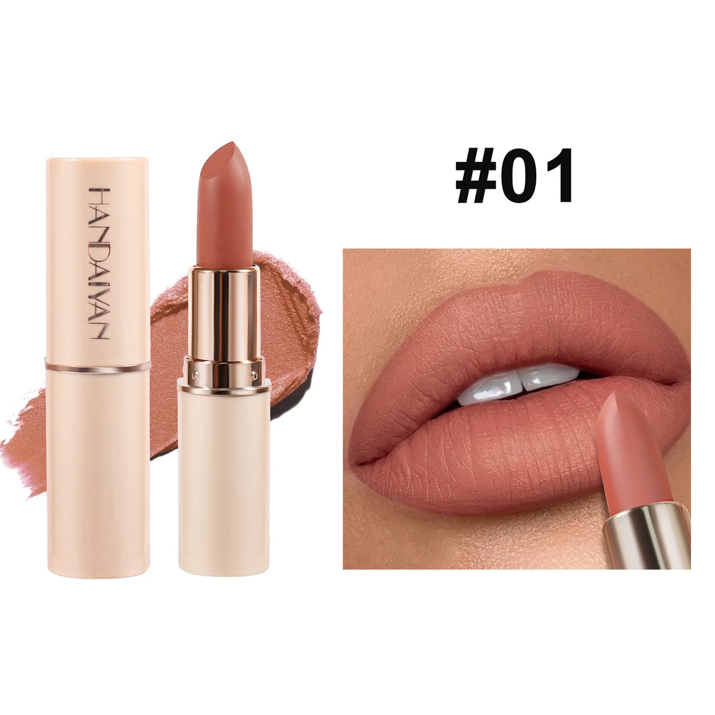 8 Colors Deep Red Matte Lipstick Waterproof Non-Stick Velvet Texture Easy Apply Rose Red Lip Makeup Long-Lasting Cosmetics