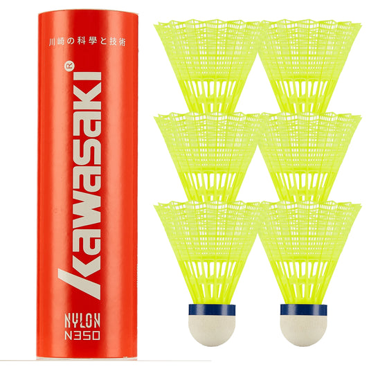 Kawasaki 6pcs/set Nylon Shuttlecock Table Fiber Ball Head Full Round Plastic   Birdies for Outdoor Training Use Durable N350