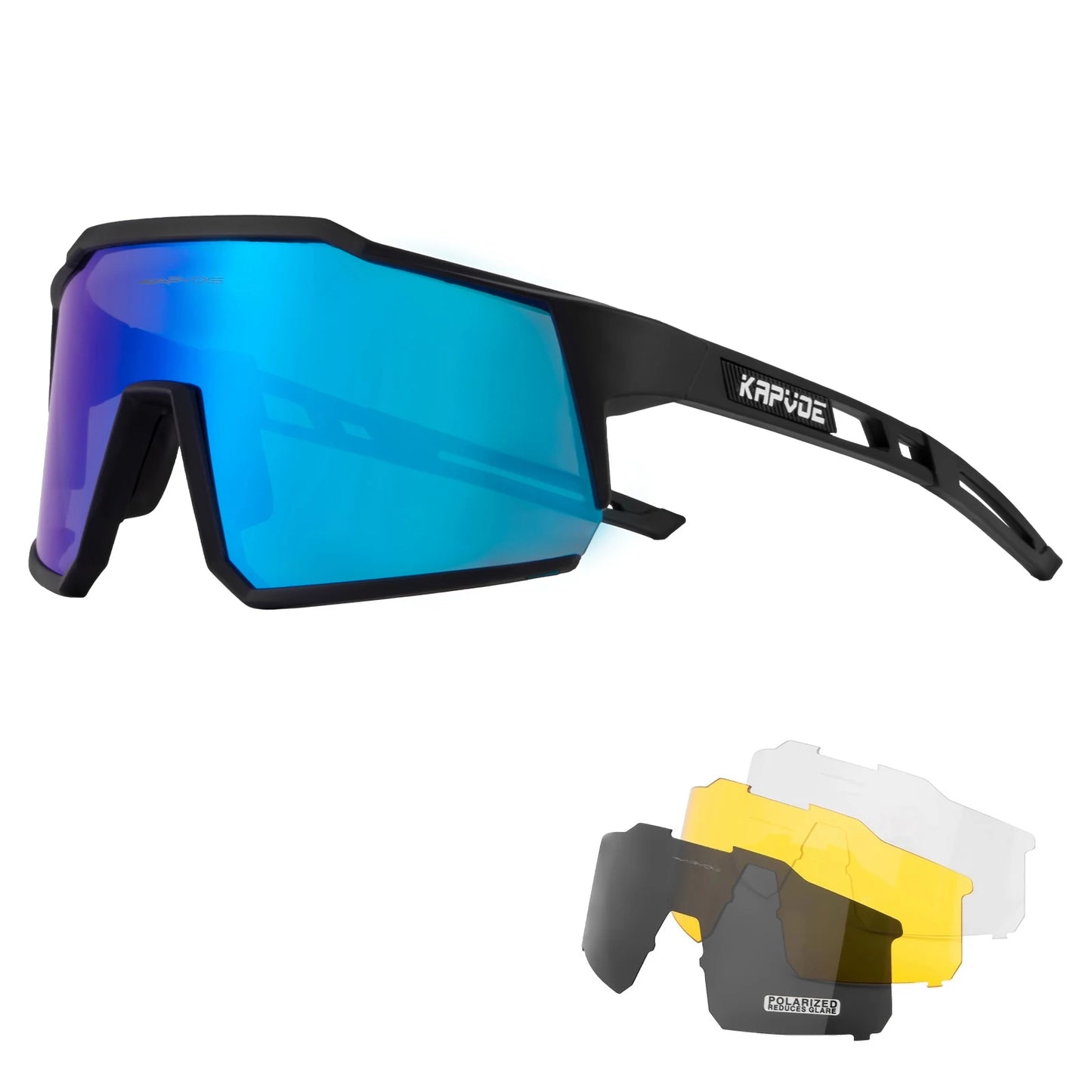 Kapvoe Cycling Glasses Road Cycling Goggles Outdoor UV400 Sunglasses Sports Protection MTB Road Mountain Bicycle Drive 4lens