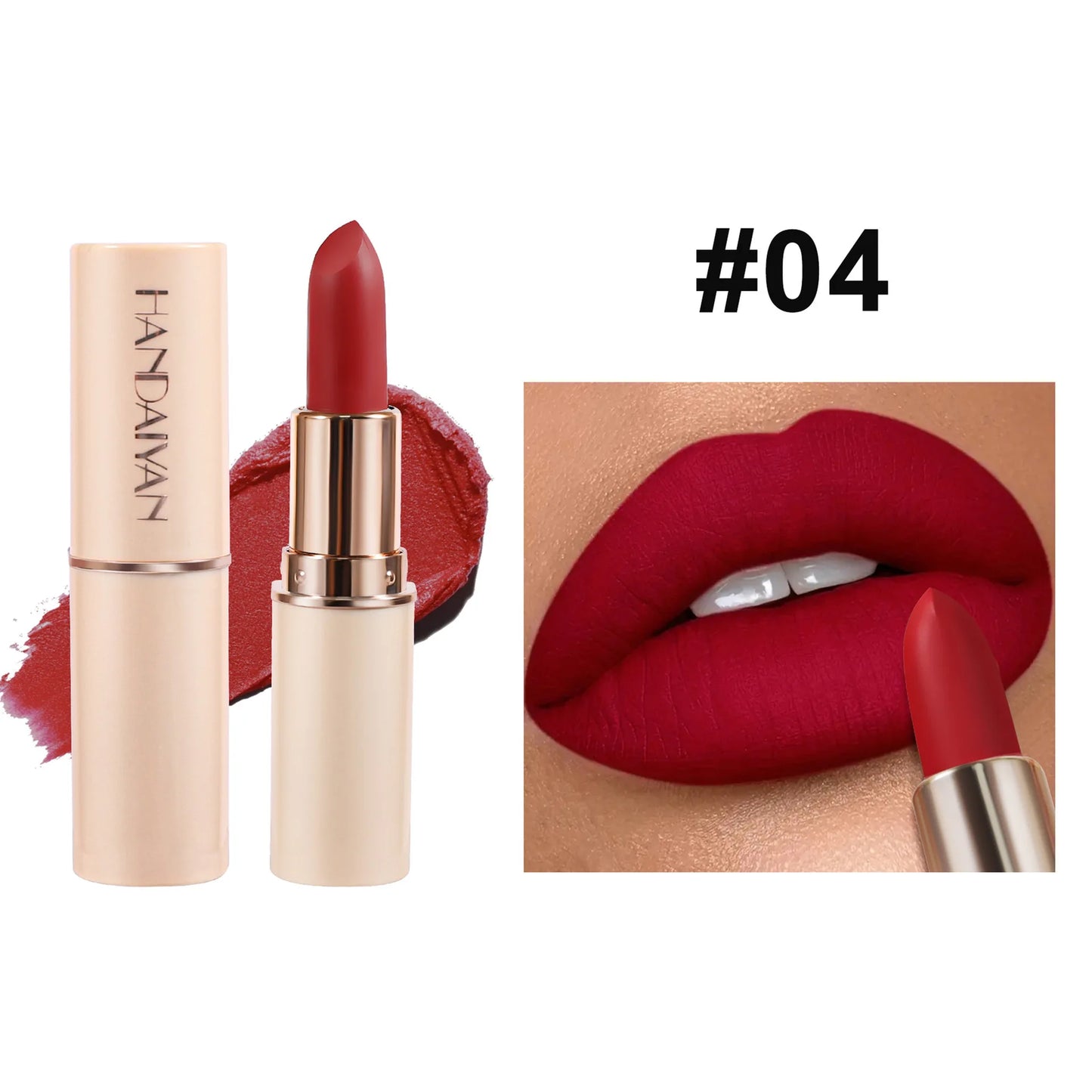 8 Colors Deep Red Matte Lipstick Waterproof Non-Stick Velvet Texture Easy Apply Rose Red Lip Makeup Long-Lasting Cosmetics