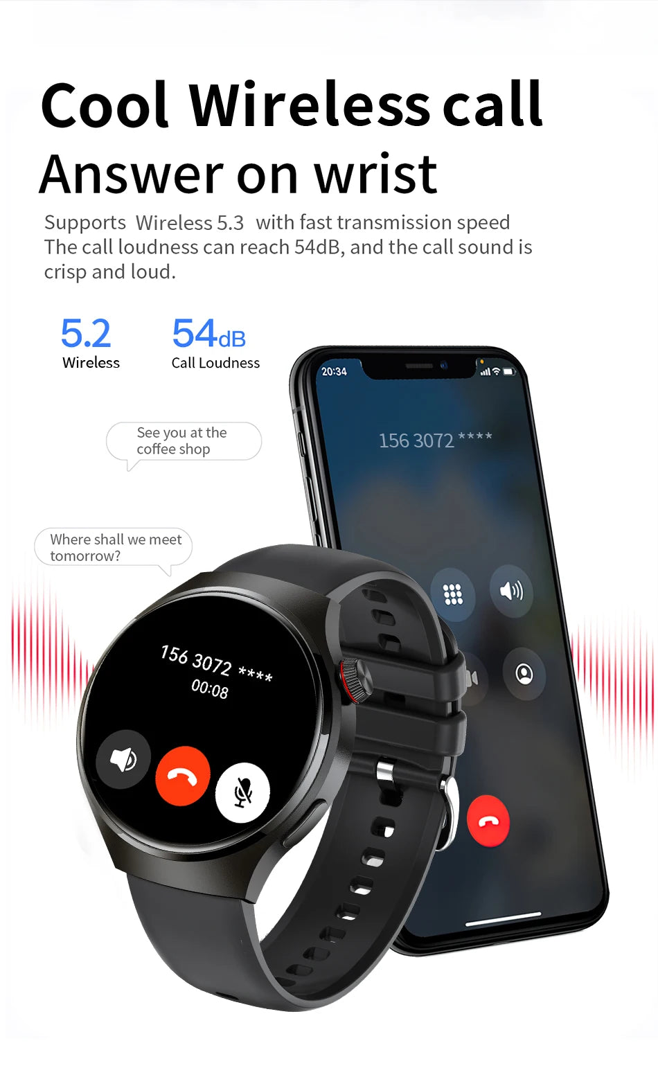 LIGE New Smart Watch Men 1.52 inch Full touch Screen  Bluetooth Call Heart Rate Waterproof Men SmartWatch For GPS Sport Tracker