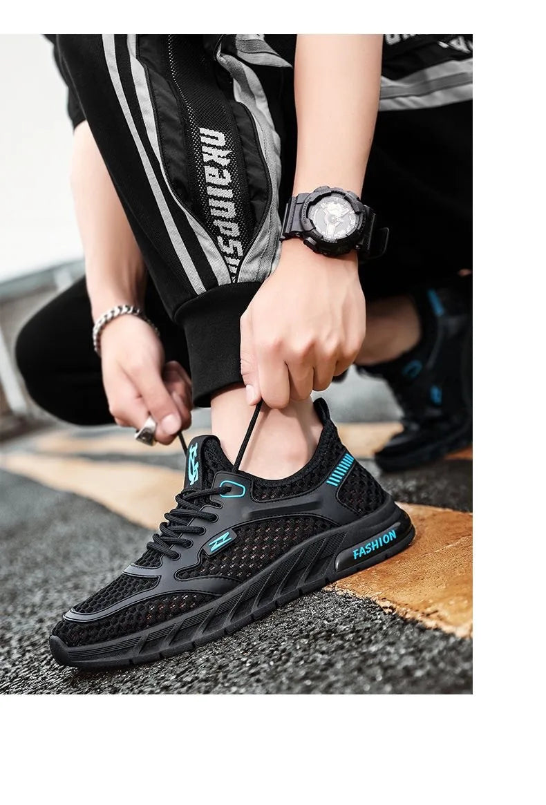 Men's Mesh Sneakers 2024 Summer Mesh Sports Breathable Casual Shoes Comfortable Men's Tennis Shoes Lightweight Running Shoes