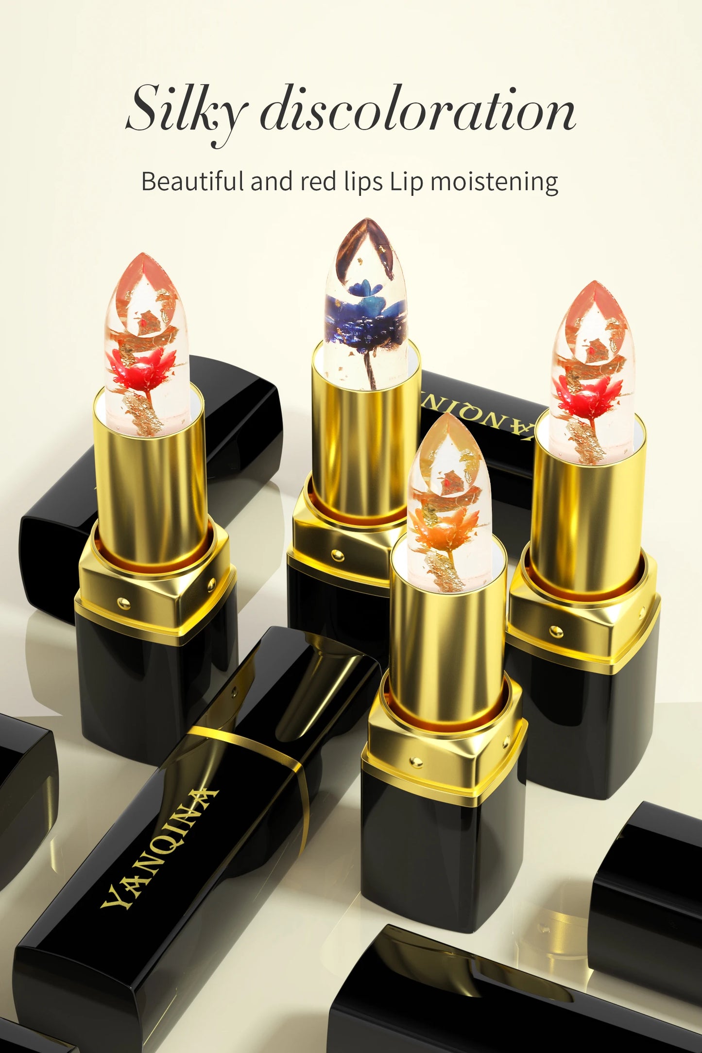 Temperature Color Changing Lip Balm Crystal Jelly Flower Lipstick Gloss Transparent Long Lasting Moisturize Lips Makeup Cosmetic