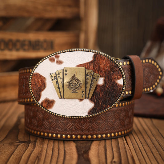 A casual, individual and retro belt, a Western-style clothing accessory, metal buckle, PU belt, suitable for both men and women