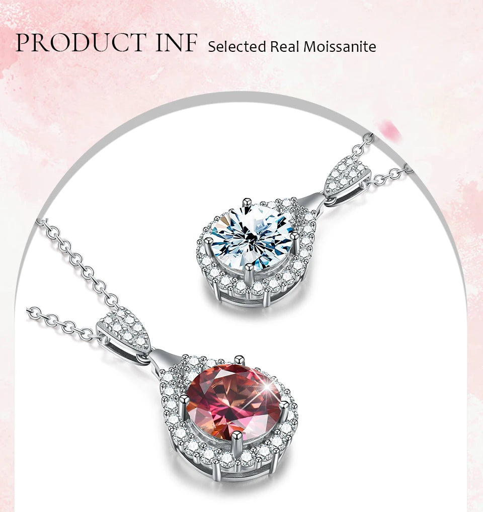GRA Luxury 5CT D Color Moissanite Diamond Water Drop Necklace for Woman 925 Sterling Silver Chain with Certificate Fine Jewelry