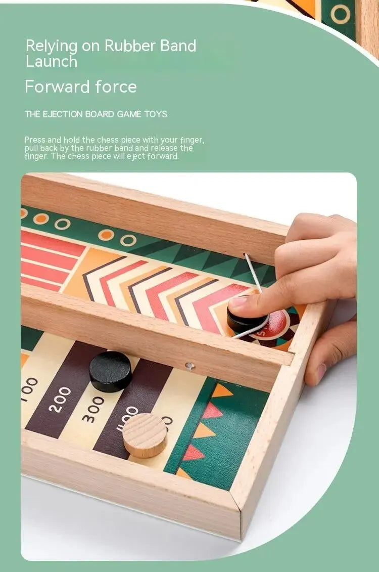 Two Person Battle Wooden Bounce Chess Table Bounce Children'S Gift Fun Parent-Child Interactive Game Christmas Present