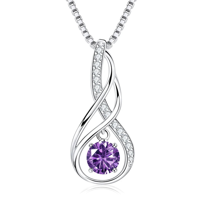 Lnngy 925 Sterling Silver Pear Cut Artificial Emerald Pendant Necklace Colorful Birthday Stone Necklaces Jewelry for Friends