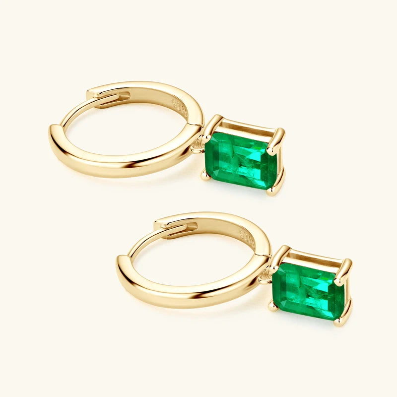 Lnngy Oval/Marqusie Cut Artificial Emerald Stud Earring for Women ohrringe silber 925 Sterling Silver Earring Daily Jewelry Gift