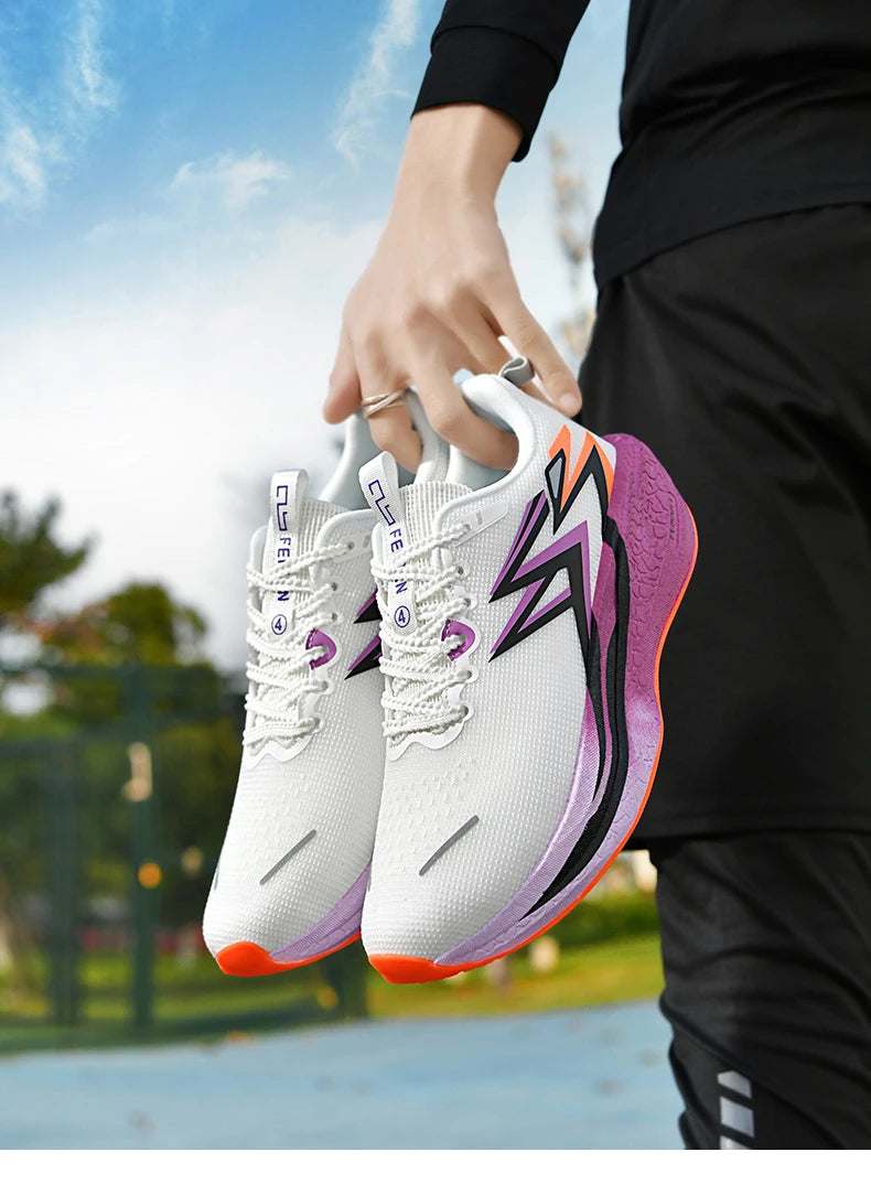 Carbon Plate Marathon Men Sports Running Shoes Air Cushion Lightweight Women Athletic Gym Sneakers Hiking Jogging Footwear