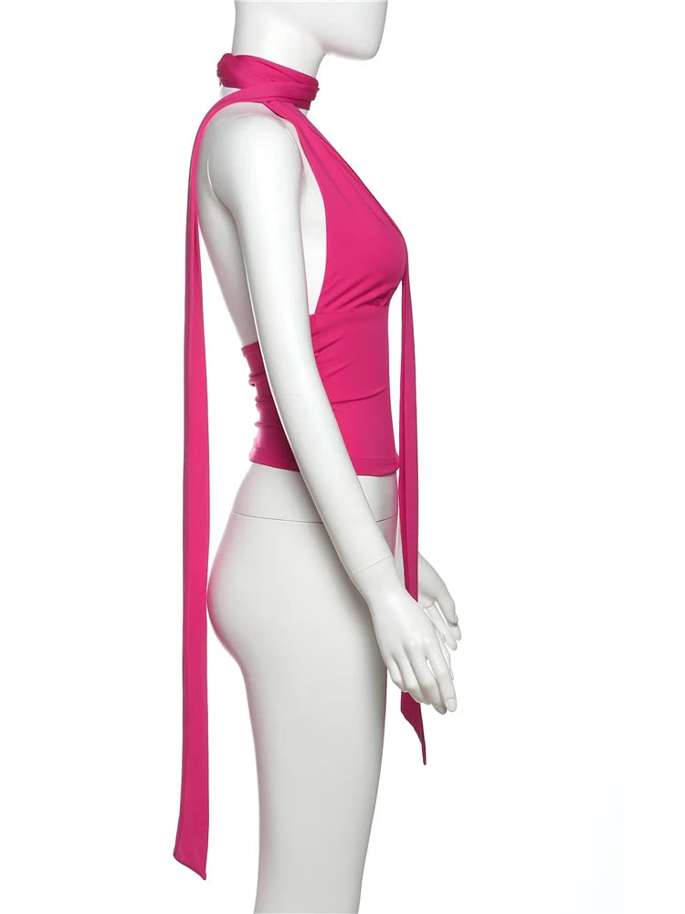 Backless Irregular Scarf Tank Top – Sexy Summer Streetwear Vest
