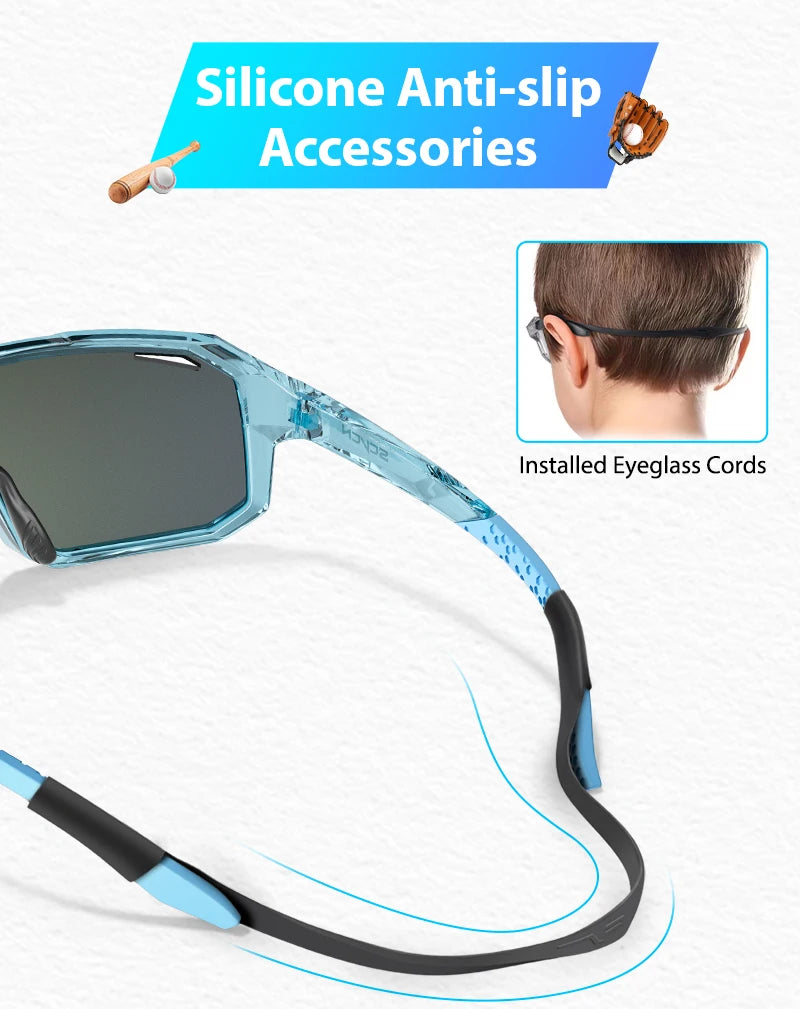 SCVCN Outdoor Boys Bike Cycling Polarized Child Sunglasses Teenagers Bicycle Cycling Glasses Kids Sports UV400 Girls Goggles