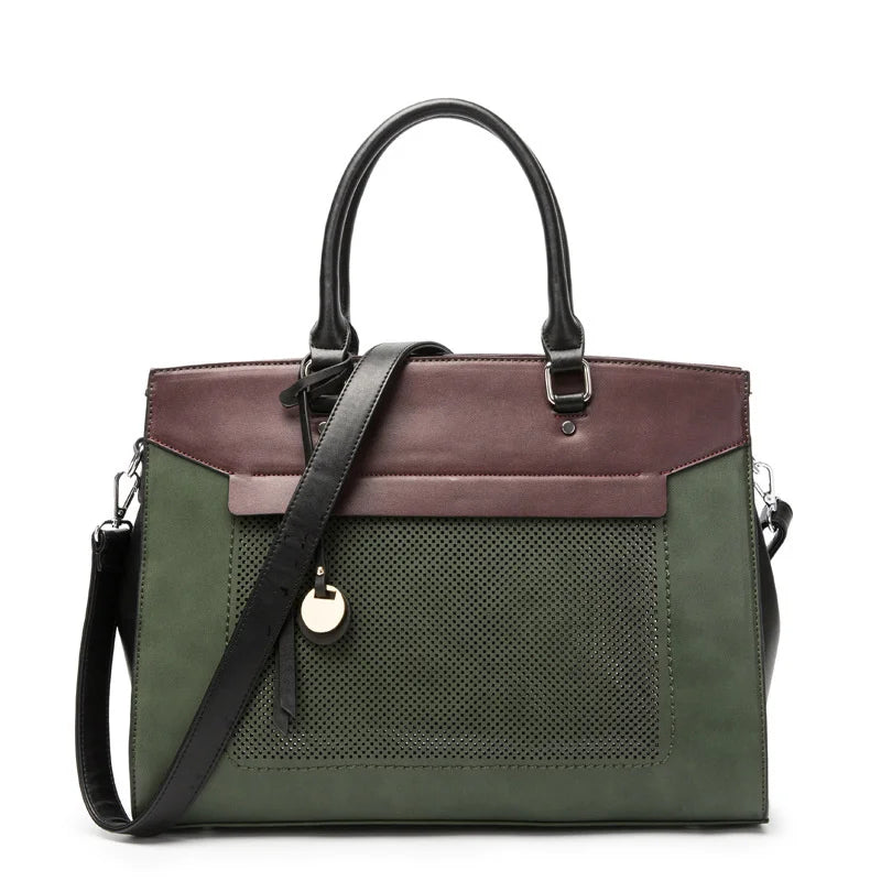 2025 Premium Leather Laptop Bag Women's Business Briefcase 14 inch Compatible with MacBook/HP/Acer/Dell - Top-Handle Work Bag