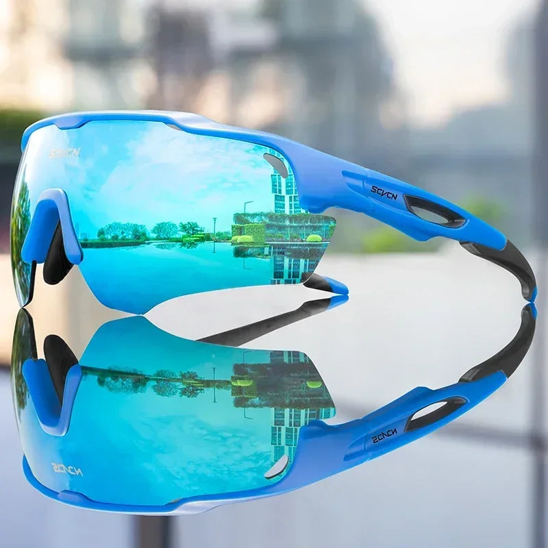 SCVCN Cycling Sunglasses Fashion Polarized MTB Glasses Bicycle UV400 Cycle Eyewear Photochromic Bike Goggles for Men Women