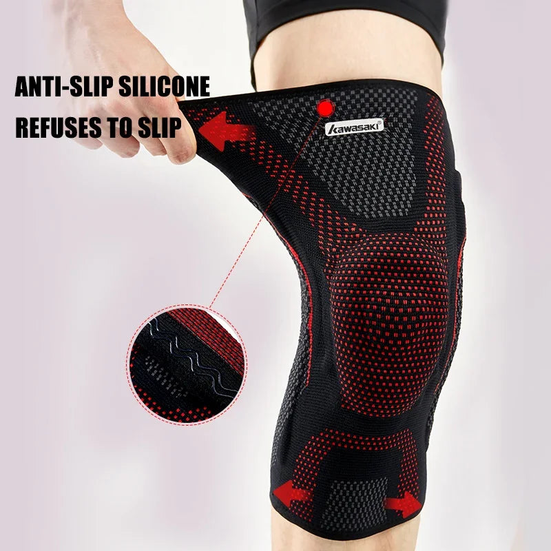 Kawasaki Kneepad Professional Spring Silicone Ring Support Knee Pads with Breathable Design Sports Knee Pads Knee Support B3464