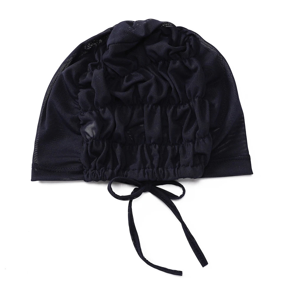 Solid Color Turban Caps for Muslim Women Inner Mesh Hijab Islamic Stretch Underscarf Bonnets Head Wraps Scarves Summer
﻿