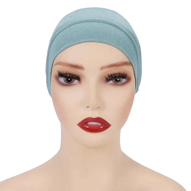 Cotton Muslim Underscarf Inner Tube Cap Islamic Eid Prayer Hijab Bottom Hat Headwear Arab  Women Wrap Headscarf Turban